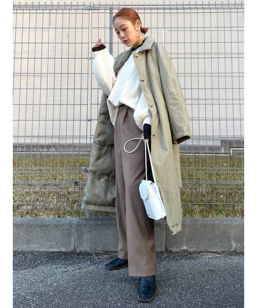 Ungrid（アングリッド）の「中綿チェスターコート（その他アウター・レディース・カーキ/アイボリー・MEDIUM/SMALL）」の6枚目の写真