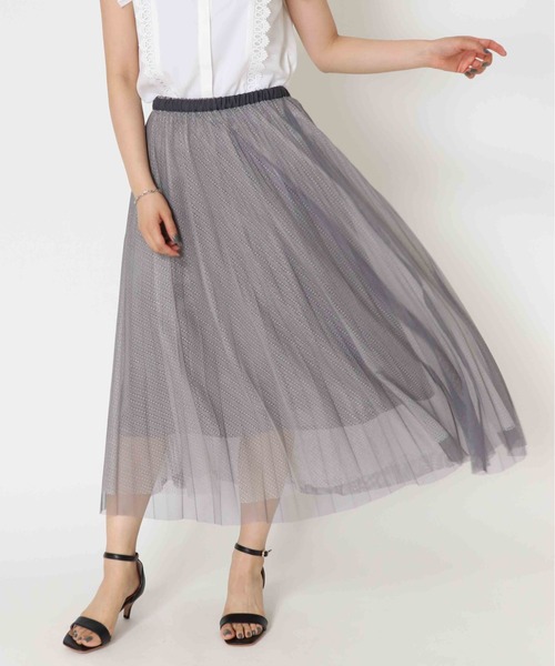 Jines(ジネス)の「シャンブレーチュール プリーツリバーシブルスカート(スカート・レディース・グレー/グリーン・38)」の5枚目の写真