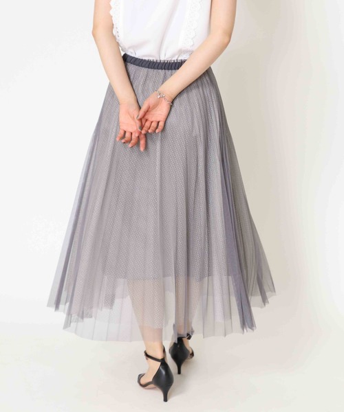 Jines(ジネス)の「シャンブレーチュール プリーツリバーシブルスカート(スカート・レディース・グレー/グリーン・38)」の6枚目の写真