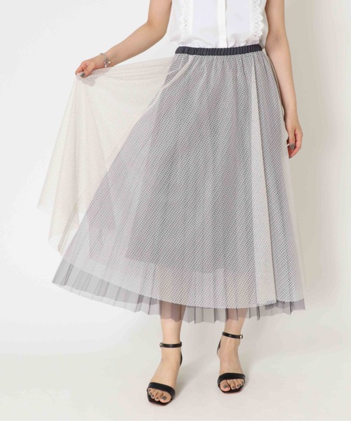 Jines(ジネス)の「シャンブレーチュール プリーツリバーシブルスカート(スカート・レディース・グレー/グリーン・38)」の12枚目の写真