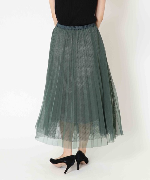 Jines(ジネス)の「シャンブレーチュール プリーツリバーシブルスカート(スカート・レディース・グレー/グリーン・38)」の17枚目の写真