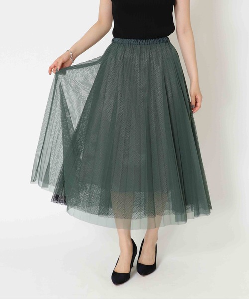 Jines(ジネス)の「シャンブレーチュール プリーツリバーシブルスカート(スカート・レディース・グレー/グリーン・38)」の15枚目の写真
