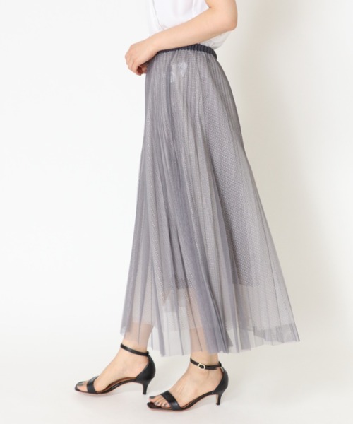 Jines(ジネス)の「シャンブレーチュール プリーツリバーシブルスカート(スカート・レディース・グレー/グリーン・38)」の8枚目の写真