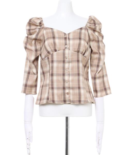 Allamanda（アラマンダ）の「アソートパワショルトップス(SETUP)（Tシャツ/カットソー・レディース・その他2/その他11/チェック・M）」の4枚目の写真