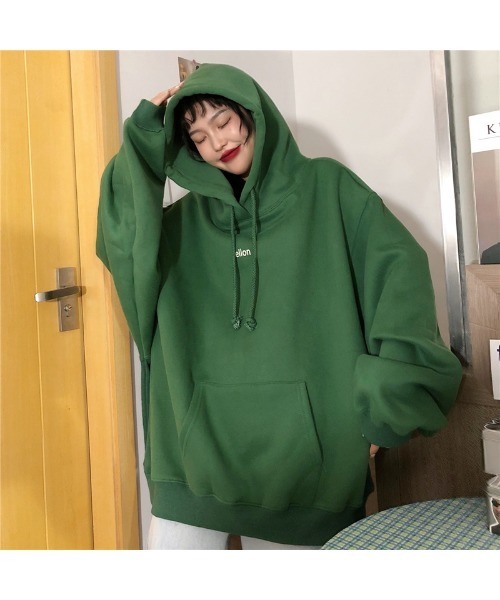 DEVICE（デバイス）の「韓国スタイル ビッグシルエット フーディ パーカー（パーカー・レディース・ネイビー/グレー/グリーン・FREE）」の12枚目の写真