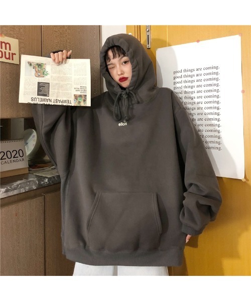 DEVICE（デバイス）の「韓国スタイル ビッグシルエット フーディ パーカー（パーカー・レディース・ネイビー/グレー/グリーン・FREE）」の11枚目の写真