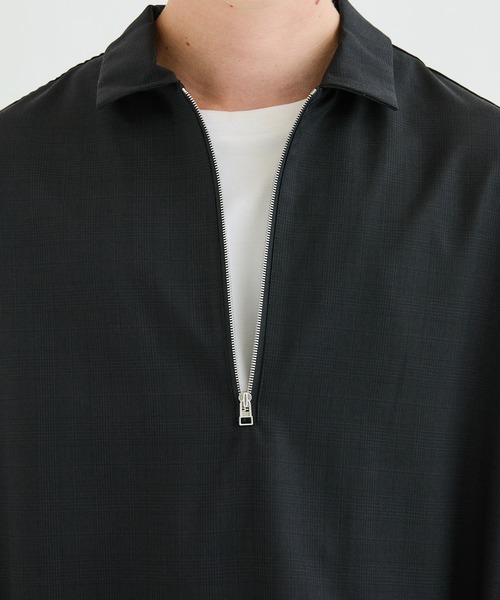 Name. 】WOOL CHECK HALF ZIP SHIRT 