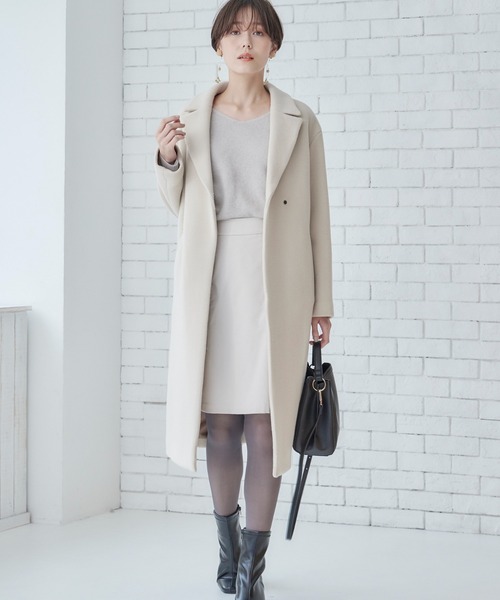 12Twelve Agenda（トゥエルブ　アジェンダ）の「TRライト起毛片ポケット台形スカート（スカート・レディース・ネイビー/オフホワイト・M/S）」の11枚目の写真