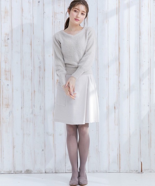 12Twelve Agenda（トゥエルブ　アジェンダ）の「TRライト起毛片ポケット台形スカート（スカート・レディース・ネイビー/オフホワイト・M/S）」の14枚目の写真