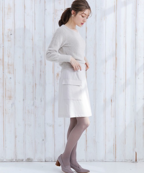 12Twelve Agenda（トゥエルブ　アジェンダ）の「TRライト起毛片ポケット台形スカート（スカート・レディース・ネイビー/オフホワイト・M/S）」の13枚目の写真