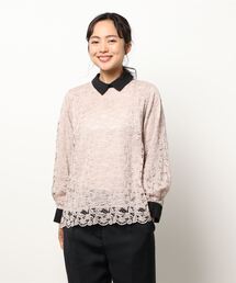 Te chichi CLASSIC（テチチクラシック）の「バイカラーレースブラウス（シャツ/ブラウス）」