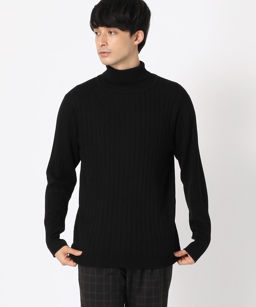 COMME CA ISM（コムサイズム）の「リブ タートルネックニット（ニット/セーター・メンズ・ブラック/チャコール・MEDIUM/LARGE）」の2枚目の写真