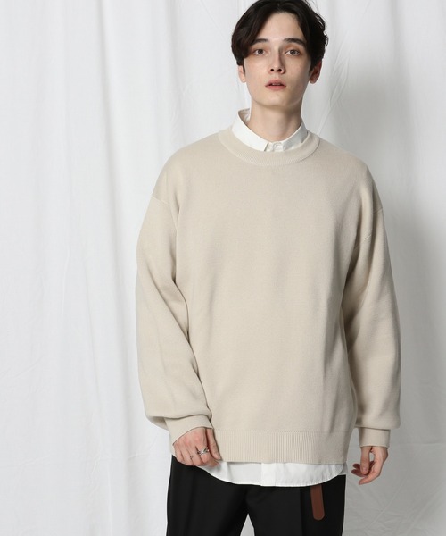 RAGEBLUE(レイジブルー)の「ミラノリブニットクルー/214808(ニット/セーター・メンズ・ホワイト/ブラック/ベージュ/グリーン・MEDIUM/LARGE)」の2枚目の写真