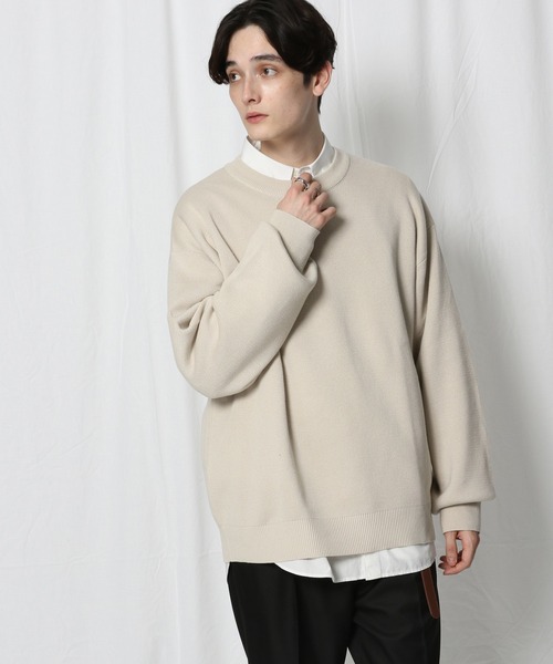 RAGEBLUE(レイジブルー)の「ミラノリブニットクルー/214808(ニット/セーター・メンズ・ホワイト/ブラック/ベージュ/グリーン・MEDIUM/LARGE)」の7枚目の写真