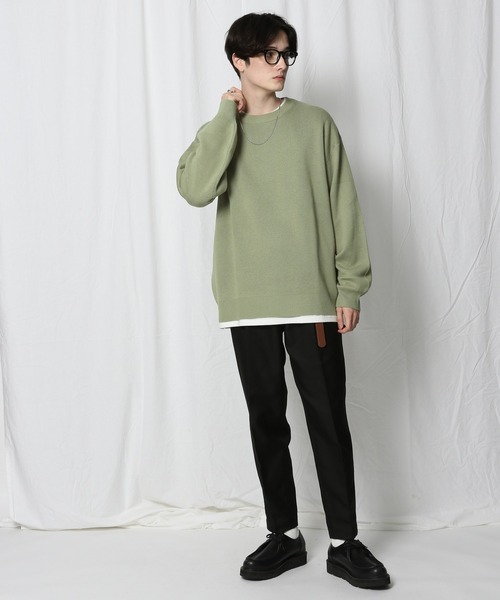 RAGEBLUE(レイジブルー)の「ミラノリブニットクルー/214808(ニット/セーター・メンズ・ホワイト/ブラック/ベージュ/グリーン・MEDIUM/LARGE)」の5枚目の写真