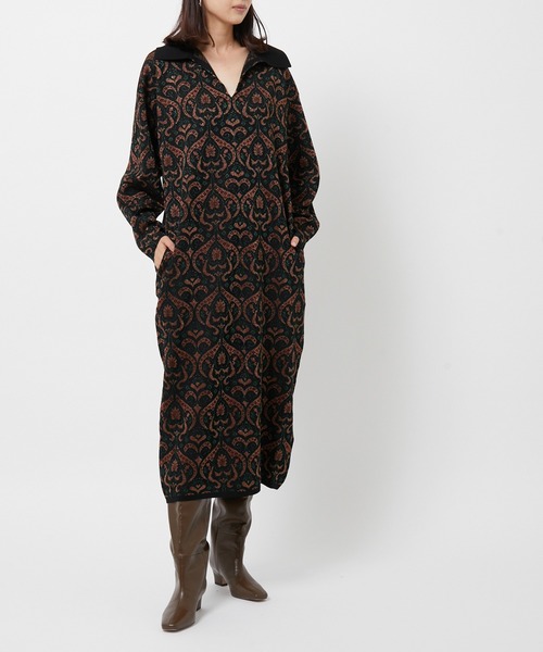 venit(ヴェニット)の「【VENIT】ARABESQUE ONE PIECE(ワンピース・レディース・ベージュ/ブラック・38)」の14枚目の写真
