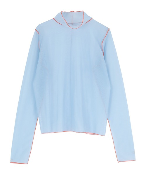 miette（ミエット）の「配色メローチュールシアートップス（Tシャツ/カットソー・レディース・オフホワイト/ライトブルー/ライトグリーン/ブラック/パープル/オレンジ/イエロー/ブルー/カーキ/ブルー系その他/ネイビー・FREE）」の8枚目の写真