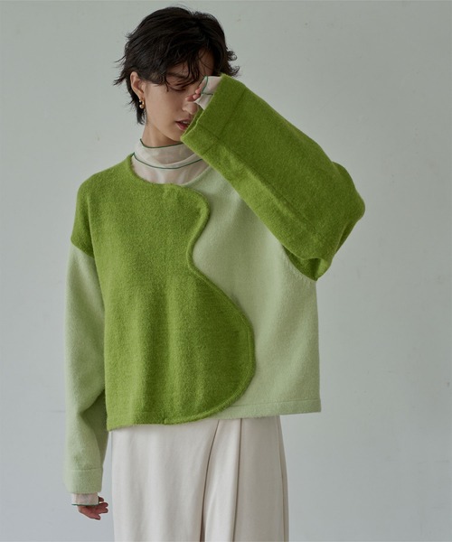 miette（ミエット）の「配色メローチュールシアートップス（Tシャツ/カットソー・レディース・オフホワイト/ライトブルー/ライトグリーン/ブラック/パープル/オレンジ/イエロー/ブルー/カーキ/ブルー系その他/ネイビー・FREE）」の12枚目の写真