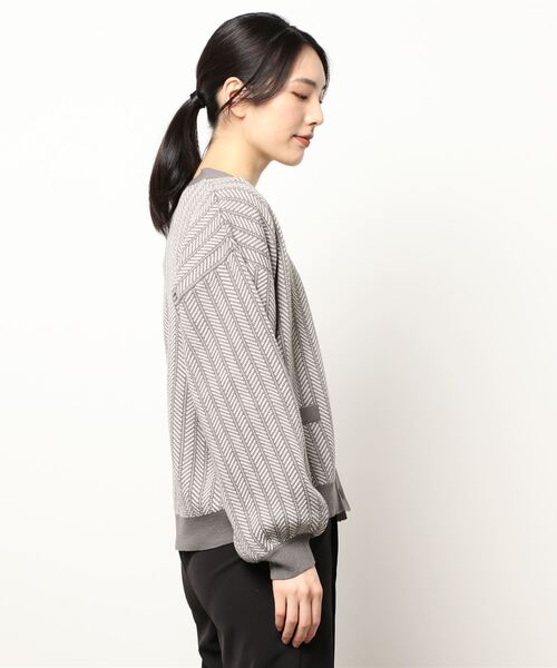 ehka sopo（エヘカソポ）の「単色柄Vネックカーディガン（カーディガン/ボレロ・レディース・グレー/ブラウン/ブラック・ﾌﾘ-）」の5枚目の写真