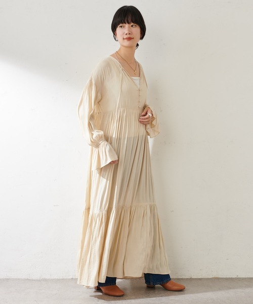 SHENERY（シーナリー）の「ワッシャーティアードドレス（ドレス・レディース・ブラック/アイボリー・38/36）」の21枚目の写真