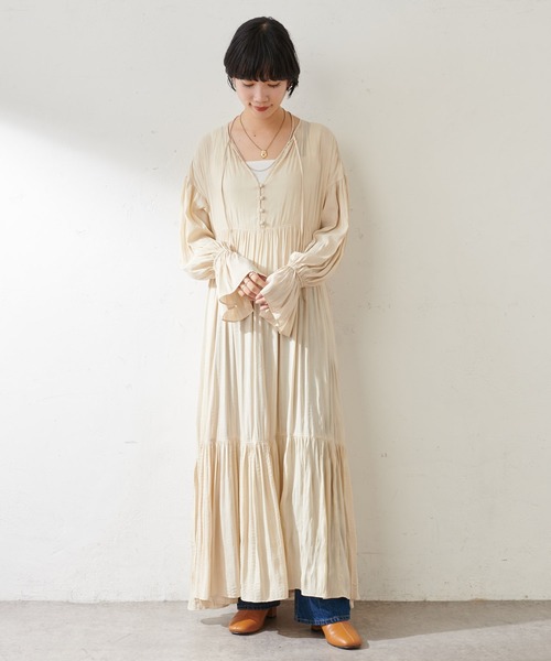 SHENERY（シーナリー）の「ワッシャーティアードドレス（ドレス・レディース・ブラック/アイボリー・38/36）」の22枚目の写真