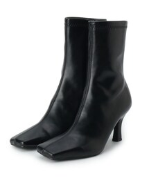 ESPERANZA | スクエアトゥスクエアヒールストレッチショートブーツ(ブーツ)