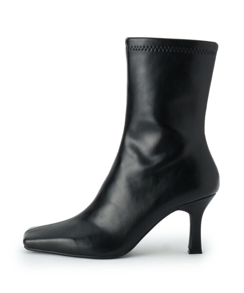 ESPERANZA（エスペランサ）の「【残りわずか】スクエアトゥスクエアヒールストレッチショートブーツ（ブーツ・レディース・ブラック/ベージュ/カーキ/ブルー・LL/S/M/L）」の9枚目の写真