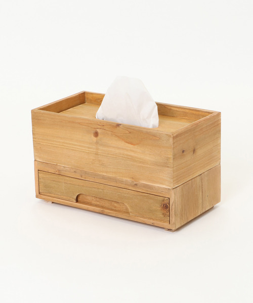 LBC（エルビーシー）の「【スタッキング対応アイテム】ウッド ティッシュボックス（収納グッズ・レディース・ブラウン/ライトブラウン・FREE）」の15枚目の写真