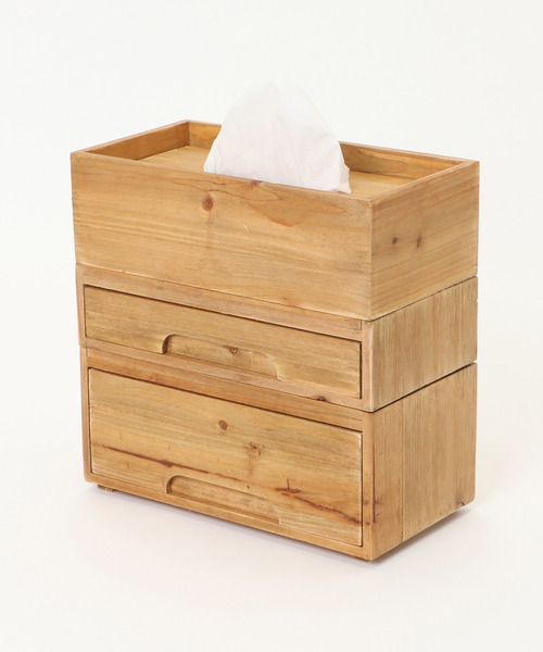 LBC（エルビーシー）の「【スタッキング対応アイテム】ウッド ティッシュボックス（収納グッズ・レディース・ブラウン/ライトブラウン・FREE）」の17枚目の写真