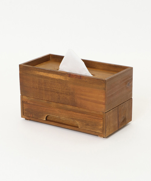 LBC（エルビーシー）の「【スタッキング対応アイテム】ウッド ティッシュボックス（収納グッズ・レディース・ブラウン/ライトブラウン・FREE）」の8枚目の写真