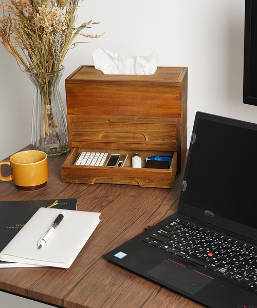 LBC（エルビーシー）の「【スタッキング対応アイテム】ウッド ティッシュボックス（収納グッズ・レディース・ブラウン/ライトブラウン・FREE）」の18枚目の写真