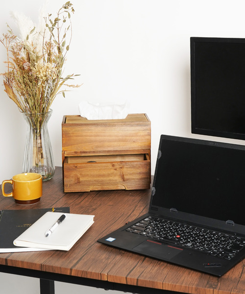 LBC（エルビーシー）の「【スタッキング対応アイテム】ウッド ティッシュボックス（収納グッズ・レディース・ブラウン/ライトブラウン・FREE）」の19枚目の写真