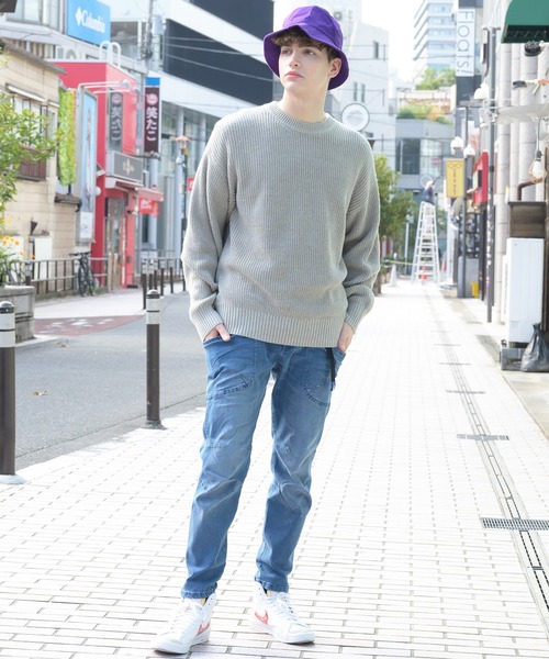 ８(eight)（エイト）の「畦編みざっくりクルーニット（ニット/セーター・メンズ・ホワイト/ライトグレー/ブラック/ダークブラウン/ネイビー/グレー系その他/ケリー/グレイッシュベージュ・X-LARGE/MEDIUM/LARGE）」の11枚目の写真