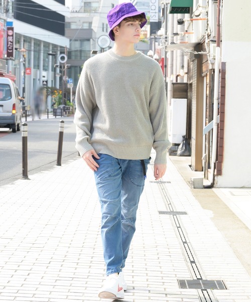 ８(eight)（エイト）の「畦編みざっくりクルーニット（ニット/セーター・メンズ・ホワイト/ライトグレー/ブラック/ダークブラウン/ネイビー/グレー系その他/ケリー/グレイッシュベージュ・X-LARGE/MEDIUM/LARGE）」の17枚目の写真