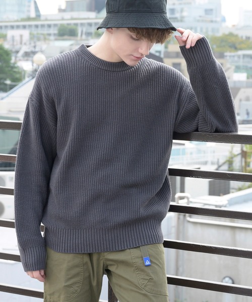 ８(eight)（エイト）の「畦編みざっくりクルーニット（ニット/セーター・メンズ・ホワイト/ライトグレー/ブラック/ダークブラウン/ネイビー/グレー系その他/ケリー/グレイッシュベージュ・X-LARGE/MEDIUM/LARGE）」の21枚目の写真