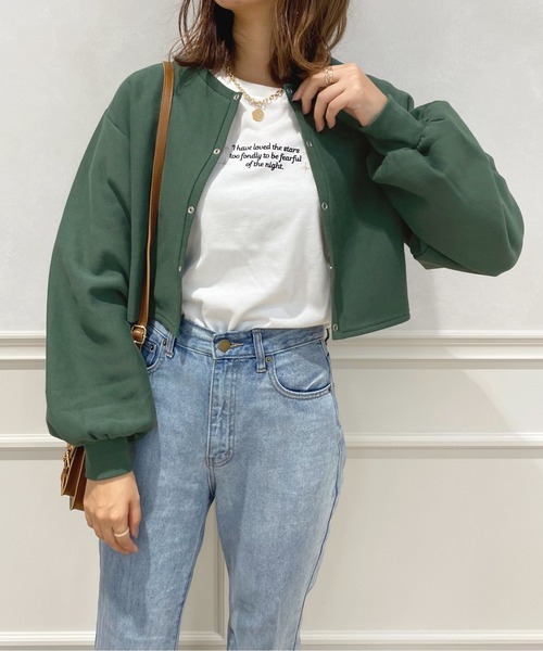 apres jour（アプレジュール）の「裏起毛ドットボタンカーディガン【ZOZOTOWN限定アイテム】（カーディガン/ボレロ・レディース・ラベンダー/ブルー系その他/ナチュラル/ダークグリーン/アイボリー・フリー/X-LARGE）」の7枚目の写真