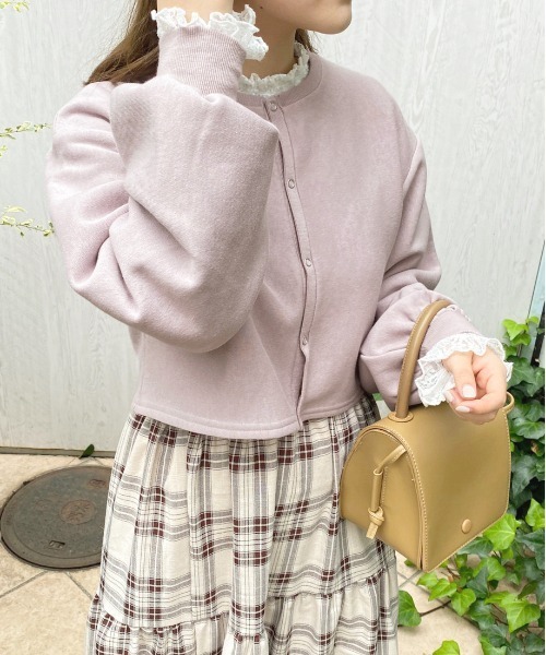 apres jour（アプレジュール）の「裏起毛ドットボタンカーディガン【ZOZOTOWN限定アイテム】（カーディガン/ボレロ・レディース・ラベンダー/ブルー系その他/ナチュラル/ダークグリーン/アイボリー・フリー/X-LARGE）」の12枚目の写真