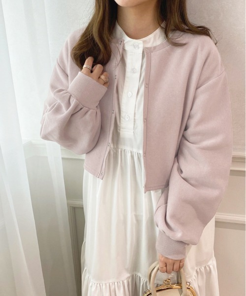 apres jour（アプレジュール）の「裏起毛ドットボタンカーディガン【ZOZOTOWN限定アイテム】（カーディガン/ボレロ・レディース・ラベンダー/ブルー系その他/ナチュラル/ダークグリーン/アイボリー・フリー/X-LARGE）」の14枚目の写真