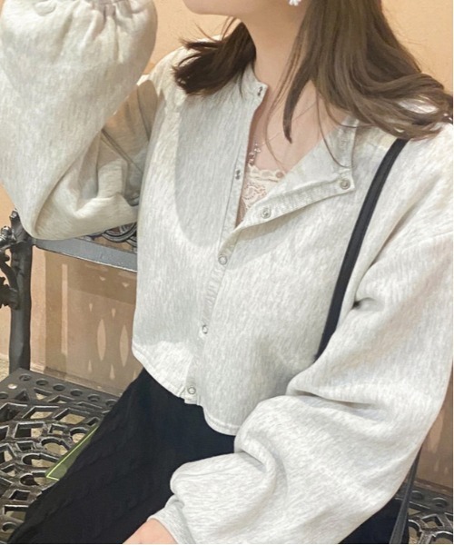 apres jour（アプレジュール）の「裏起毛ドットボタンカーディガン【ZOZOTOWN限定アイテム】（カーディガン/ボレロ・レディース・ラベンダー/ブルー系その他/ナチュラル/ダークグリーン/アイボリー・フリー/X-LARGE）」の16枚目の写真