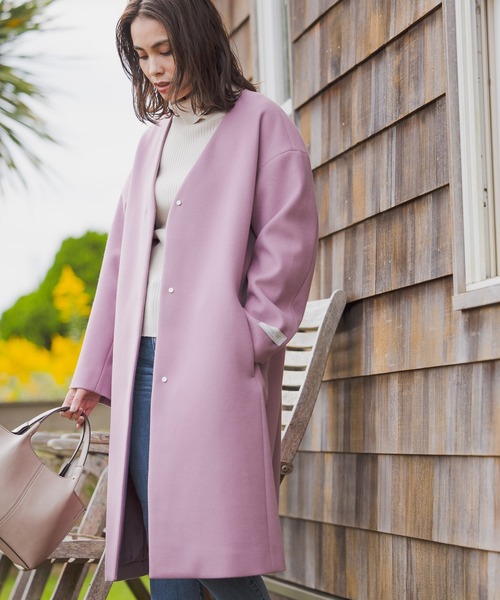 ブランド古着 ノーカラーコート ノーカラーコート Bayflow ベイフロー のファッション通販 Zozoused