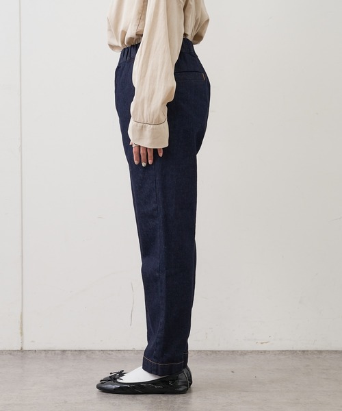 PUAL CE CIN(ピュアルセシン)の「JAPAN MADEデニムテーパードパンツ(デニムパンツ・レディース・ブラック/インディゴブルー・FREE)」の8枚目の写真