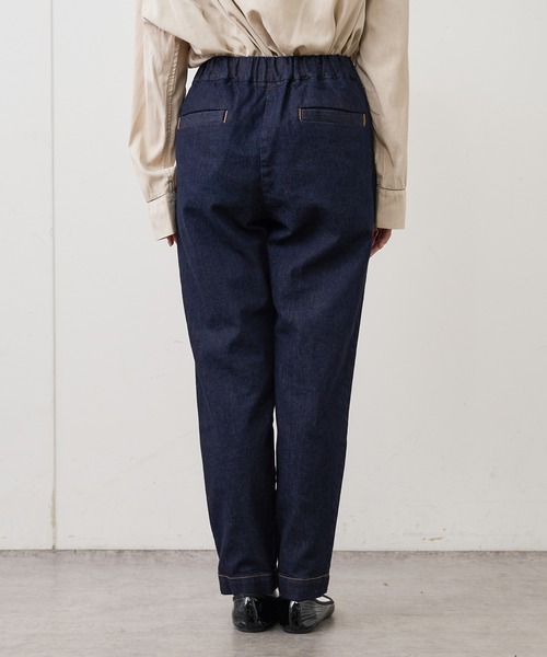 PUAL CE CIN(ピュアルセシン)の「JAPAN MADEデニムテーパードパンツ(デニムパンツ・レディース・ブラック/インディゴブルー・FREE)」の5枚目の写真