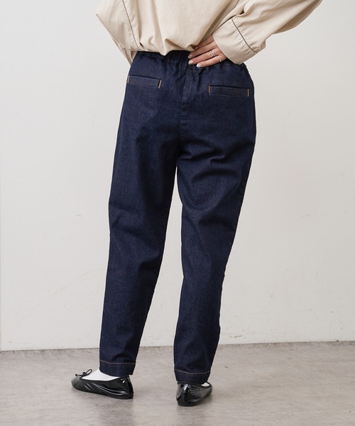 PUAL CE CIN(ピュアルセシン)の「JAPAN MADEデニムテーパードパンツ(デニムパンツ・レディース・ブラック/インディゴブルー・FREE)」の7枚目の写真