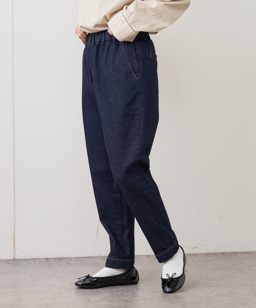 PUAL CE CIN(ピュアルセシン)の「JAPAN MADEデニムテーパードパンツ(デニムパンツ・レディース・ブラック/インディゴブルー・FREE)」の17枚目の写真