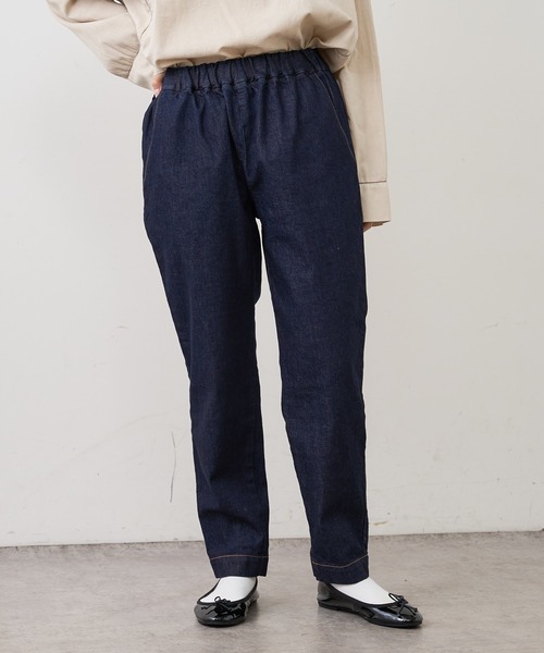PUAL CE CIN(ピュアルセシン)の「JAPAN MADEデニムテーパードパンツ(デニムパンツ・レディース・ブラック/インディゴブルー・FREE)」の15枚目の写真