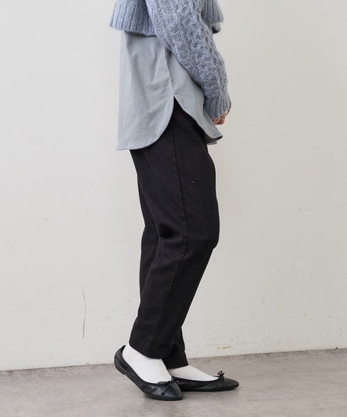 PUAL CE CIN(ピュアルセシン)の「JAPAN MADEデニムテーパードパンツ(デニムパンツ・レディース・ブラック/インディゴブルー・FREE)」の12枚目の写真