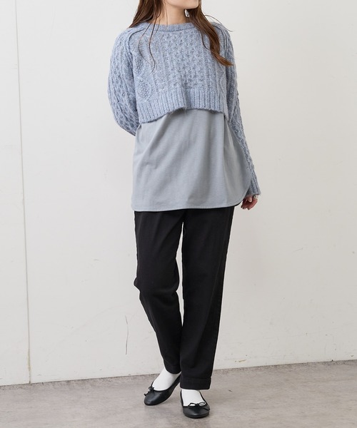 PUAL CE CIN(ピュアルセシン)の「JAPAN MADEデニムテーパードパンツ(デニムパンツ・レディース・ブラック/インディゴブルー・FREE)」の14枚目の写真