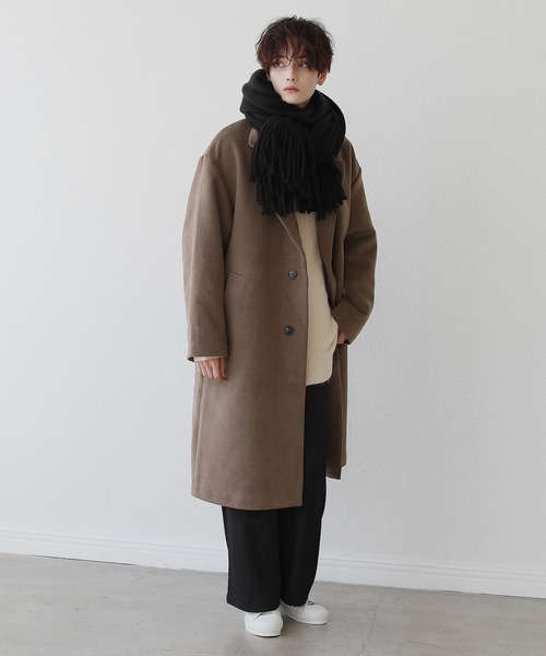 LILL(リル)の「シャギーモヘアタッチビッグマフラー(マフラー・メンズ・ブラック/ブルーグレー/モカ/チャコール/グレー系/ホワイト/ブラウン/グレー/ネイビー/チャコールグレー・FREE)」の14枚目の写真