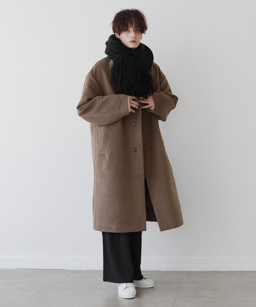 LILL(リル)の「シャギーモヘアタッチビッグマフラー(マフラー・メンズ・ブラック/ブルーグレー/モカ/チャコール/グレー系/ホワイト/ブラウン/グレー/ネイビー/チャコールグレー・FREE)」の17枚目の写真