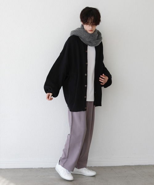 LILL(リル)の「シャギーモヘアタッチビッグマフラー(マフラー・メンズ・ブラック/ブルーグレー/モカ/チャコール/グレー系/ホワイト/ブラウン/グレー/ネイビー/チャコールグレー・FREE)」の20枚目の写真